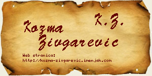 Kozma Zivgarević vizit kartica